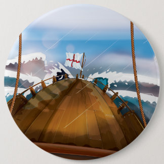 Atlantic Ocean Storm Ship 6 Cm Round Badge