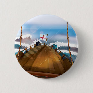 Atlantic Ocean Storm Ship 6 Cm Round Badge