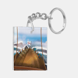 Atlantic Ocean Storm Ship Key Ring