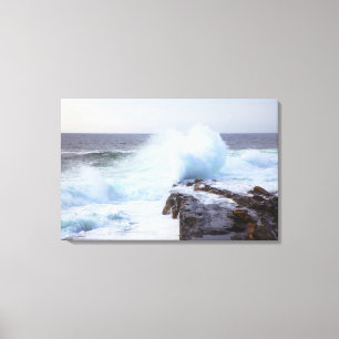 Atlantic Ocean Wave Crashing into Maine's Coast Canvas Print