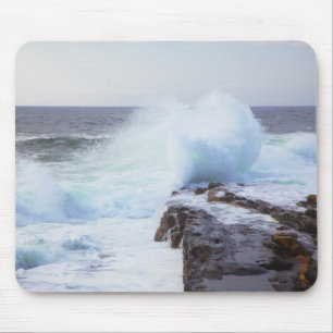 Atlantic Ocean Wave Crashing into Maine's Coast Mouse Mat
