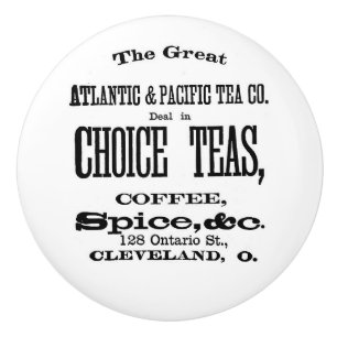 Atlantic & Pacific Tea Co. Vintage Advertisement Ceramic Knob