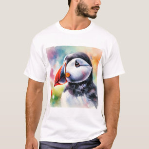 Atlantic Puffin 010824AREF118 - Watercolor T-Shirt