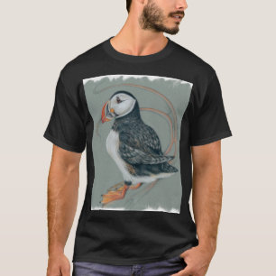 Atlantic Puffin Bird Art Drawing T-Shirt