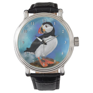 Atlantic Puffin Bird Watch - Painting