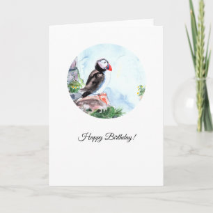 Atlantic Puffin Birthday Card