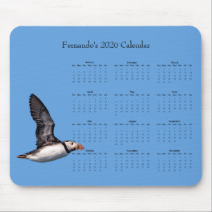 Atlantic Puffin: Customize 2026 Calendar Mouse Mat