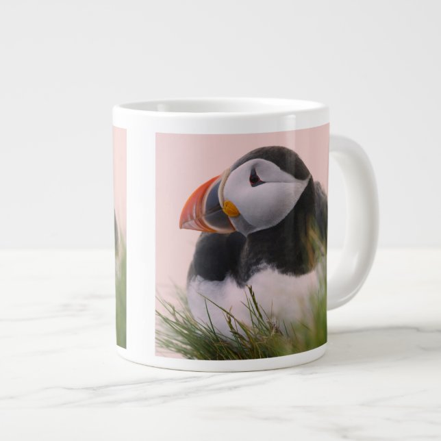 Atlantic Puffin (Fratercula arctica) Large Coffee Mug (Front Right)