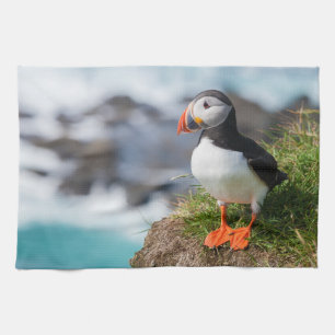 Atlantic Puffin Fratercula Arctica Tea Towel