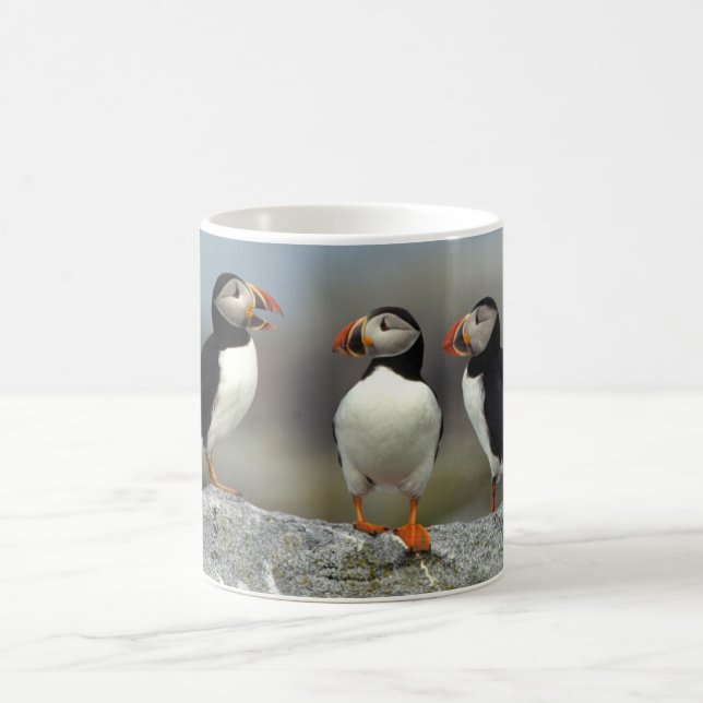 Atlantic Puffin Group Coffee Mug (Center)