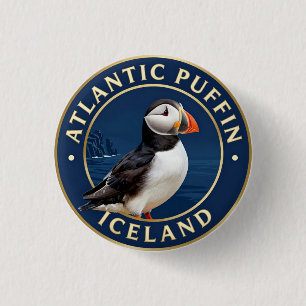 🐧 Atlantic Puffin Iceland Wildlife 3 Cm Round Badge
