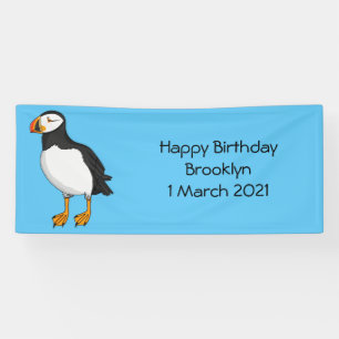 Atlantic puffin illustration  banner
