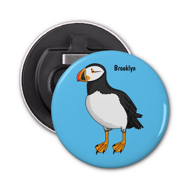 Atlantic puffin illustration  bottle opener (Front)