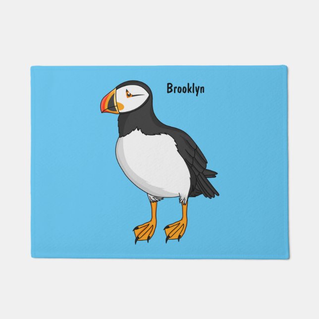 Atlantic puffin illustration doormat (Front)