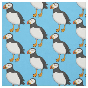 Atlantic puffin illustration  fabric