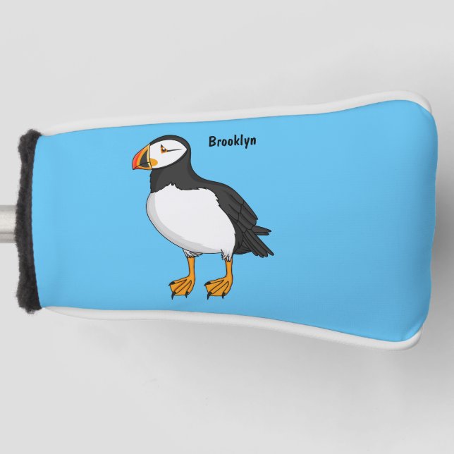 Atlantic puffin illustration golf head cover (Front)