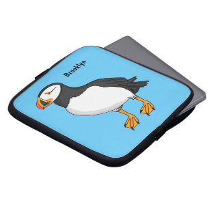 Atlantic puffin illustration laptop sleeve