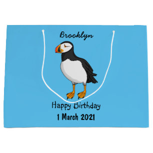 Atlantic puffin illustration large gift bag