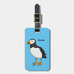 Atlantic puffin illustration  luggage tag