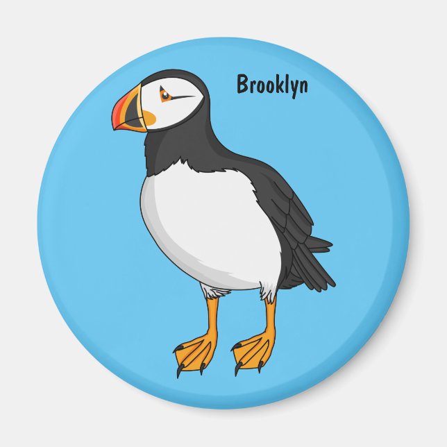 Atlantic puffin illustration  magnet (Front)