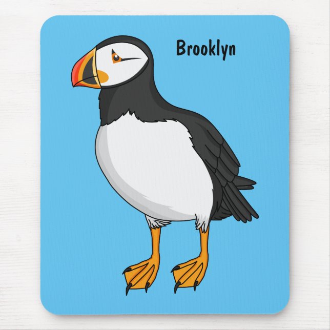 Atlantic puffin illustration mouse mat (Front)