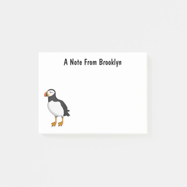 Atlantic puffin illustration post-it notes (Front)