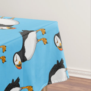 Atlantic puffin illustration tablecloth