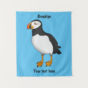 Atlantic puffin illustration tapestry