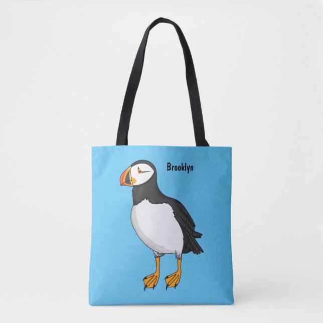 Atlantic puffin illustration tote bag (Front)