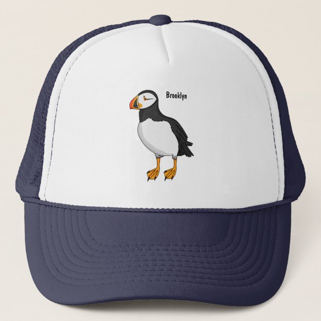 Atlantic puffin illustration  trucker hat (Front)
