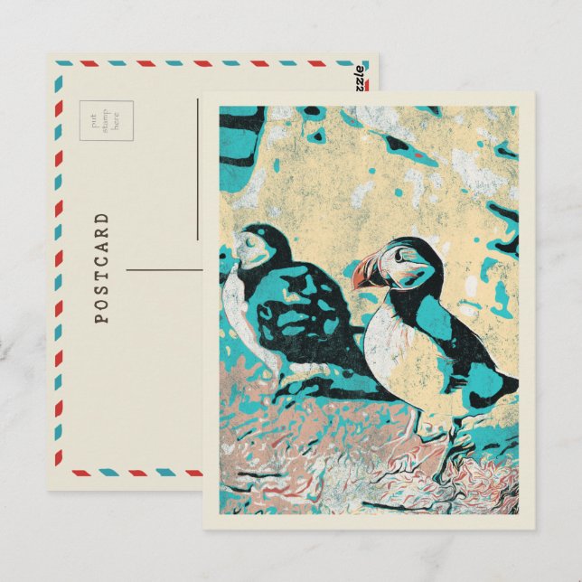 Atlantic puffin in Iceland Postcard (Front/Back)