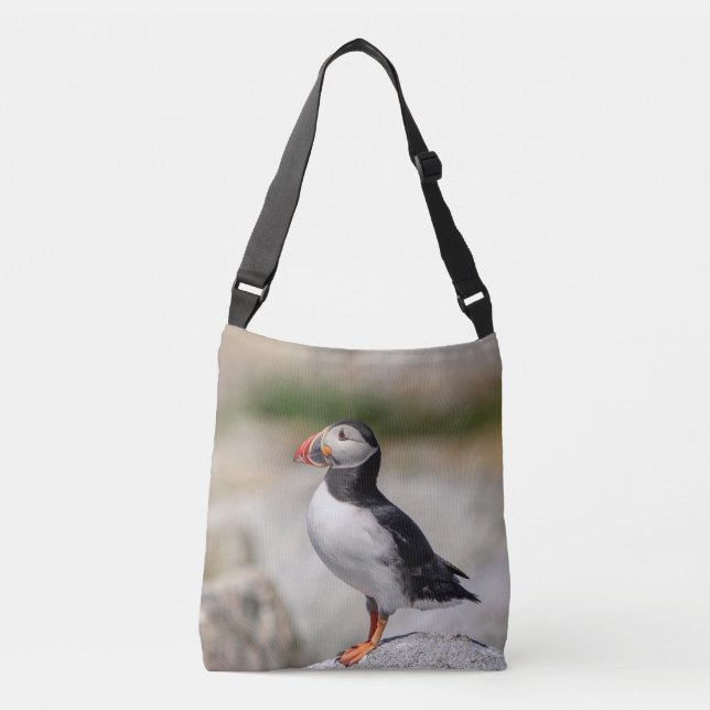 Atlantic Puffin in Machias, Maine Crossbody Bag (Front)