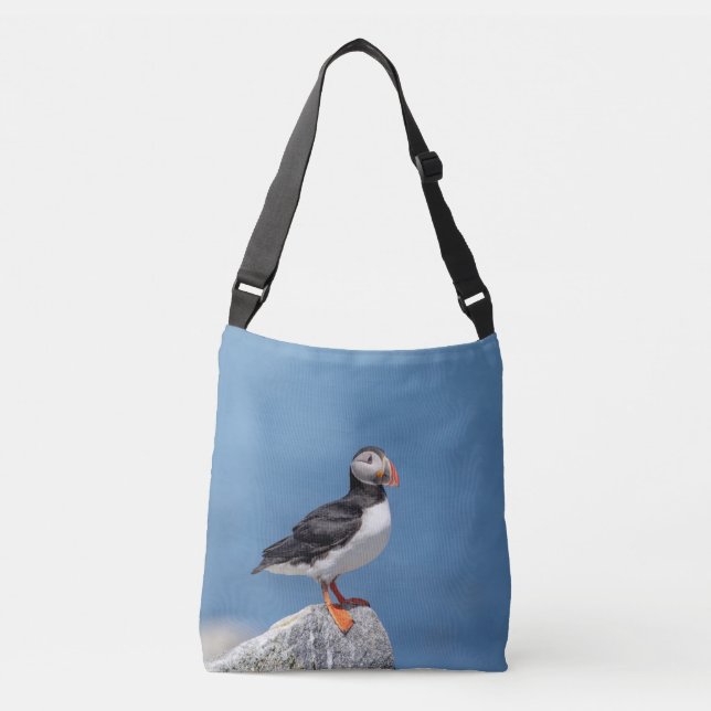 Atlantic Puffin in Machias, Maine Crossbody Bag (Front)