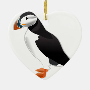 Atlantic Puffin Look forward to love Ceramic Tree Decoration