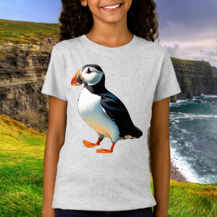 Atlantic Puffin Sea Bird Coastal Wildlife Picture T-Shirt