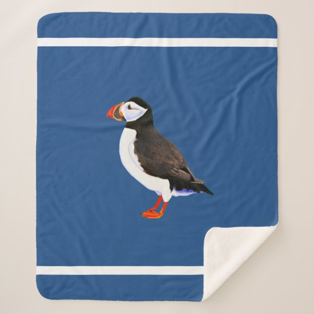 Atlantic Puffin Sherpa Blanket (Front)