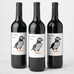 Atlantic Puffin Standing Wine Label