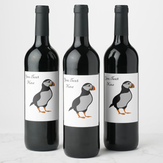 Atlantic Puffin Standing Wine Label (Bottles)