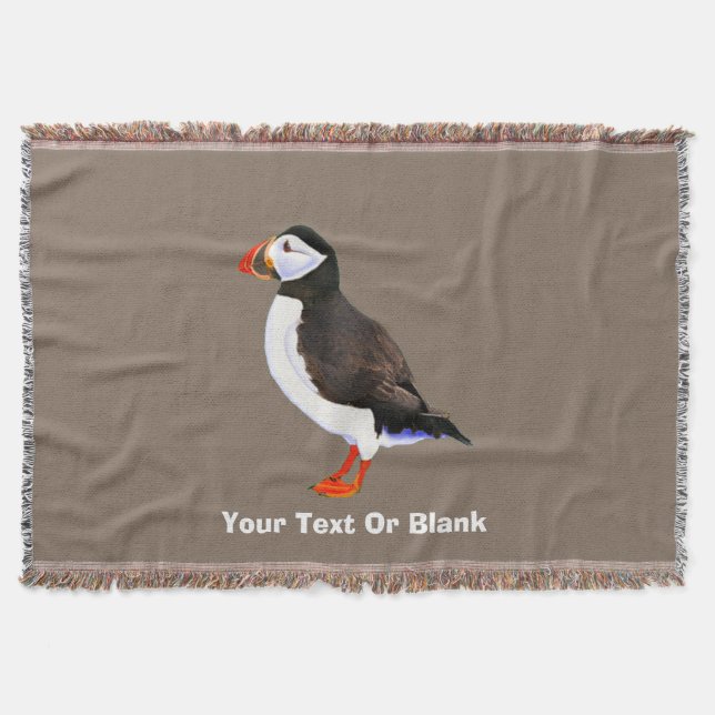 Atlantic Puffin Throw Blanket (Front)