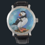 Atlantic Puffin Watch<br><div class="desc">Beautiful Atlantic Puffin Bird Watches - MIGNED Painting</div>