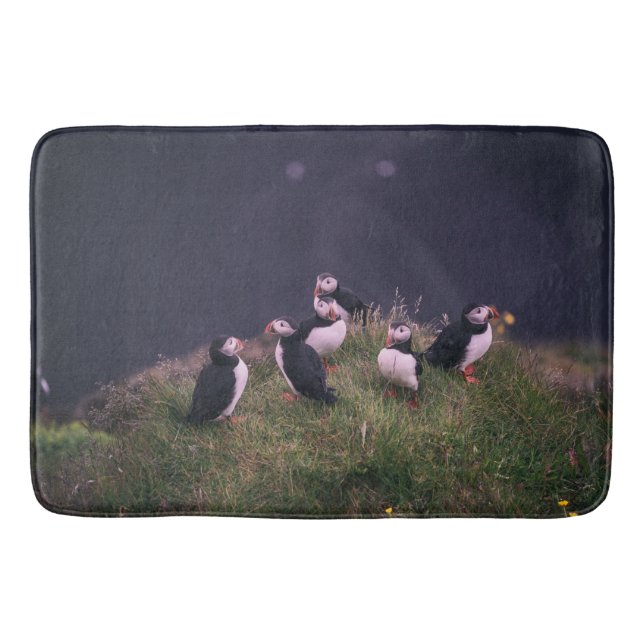 Atlantic Puffins Bath Mat (Front)