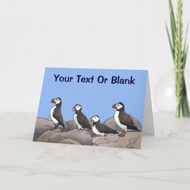 Atlantic Puffins Card (Front)