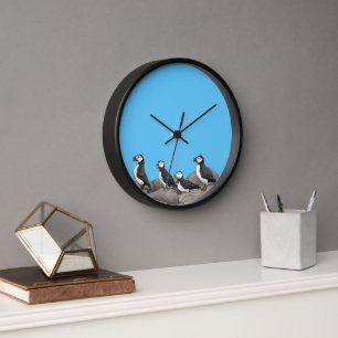 Atlantic Puffins Clock