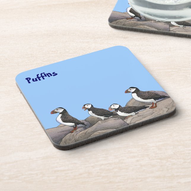 Atlantic Puffins Coaster (Left Side)