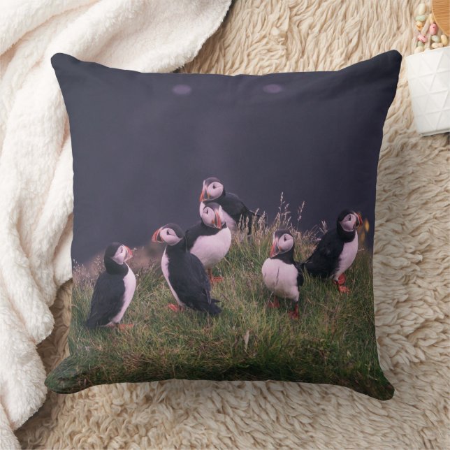 Atlantic Puffins Cushion (Blanket)