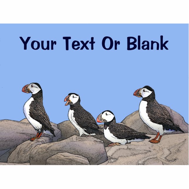 Atlantic Puffins Photo Sculpture Magnet (Front)