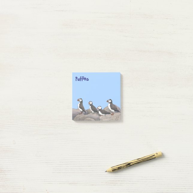 Atlantic Puffins Post-it Notes (On Desk)