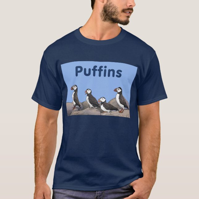 Atlantic Puffins T-Shirt (Front)