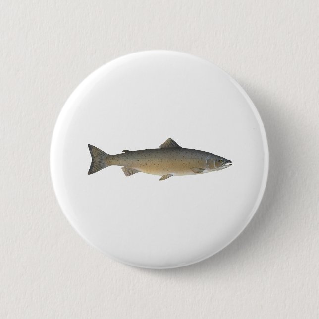 Atlantic Salmon 6 Cm Round Badge (Front)