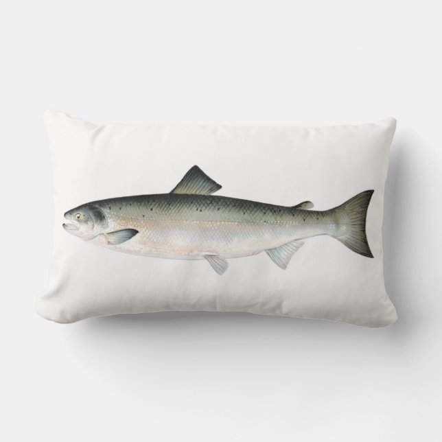 Atlantic Salmon Fish Lumbar Cushion (Front)